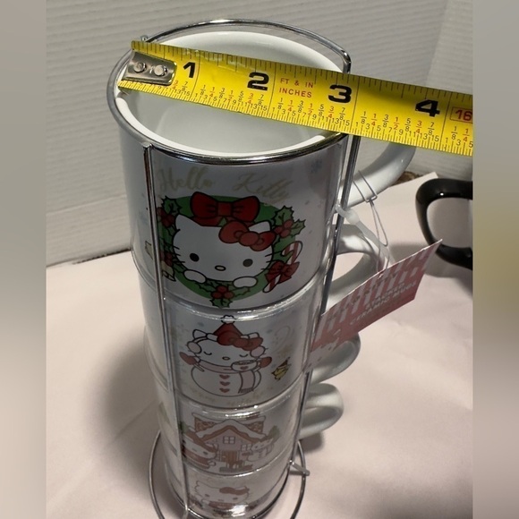 Hello Kitty Christmas Stackable Ceramic Mugs, Set of 4 10oz Cups - Picture 5 of 5